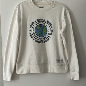 Life Is Good White Graphic Sweater